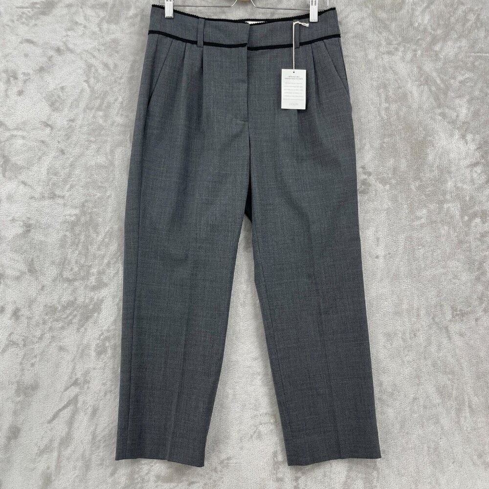 J. Crew Crochet Trimmed Pleated Trouser Lined Straight Leg Dress Pants